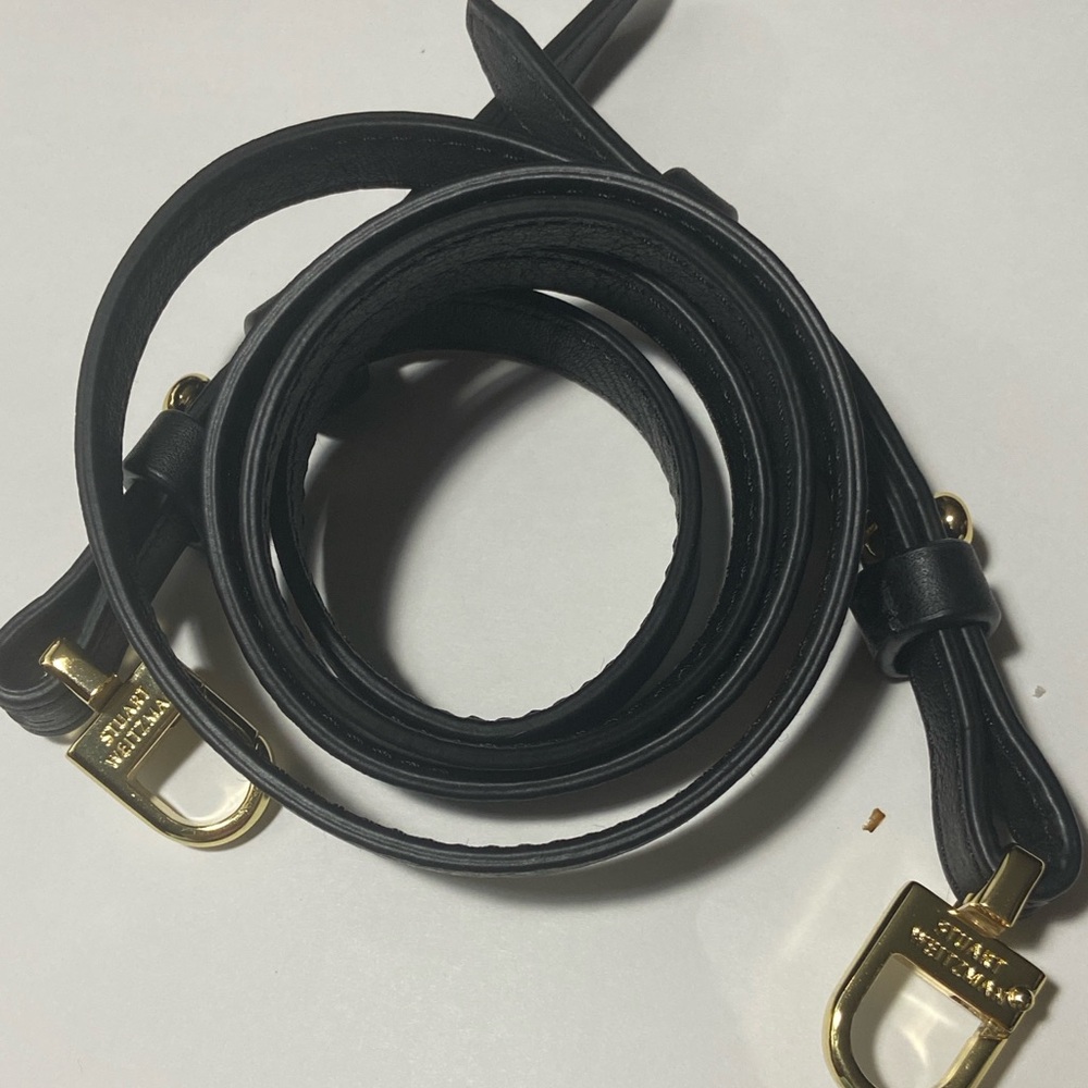 Stuart Weitzman Black and Gold Shoulder Bag Strap